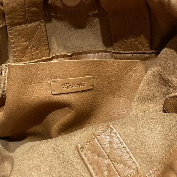 MADEWELL “The Piazza” Soft Tan Leather Tote/ Crossbody Bag - Picture 13 of 16